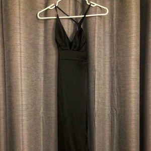 Beautiful Satiny Black Formal Dress